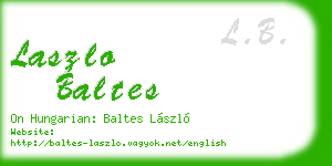 laszlo baltes business card